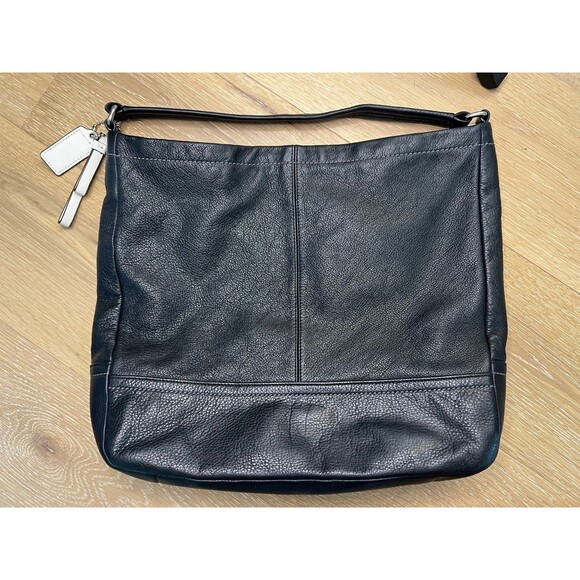 COACH Pebble Black Leather Handbag Shoulder Bag Purse Hoho K1305-F23292 - Picture 12 of 12